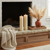 Flameless Beige Pillar Candle (Set of 2) – 16"H