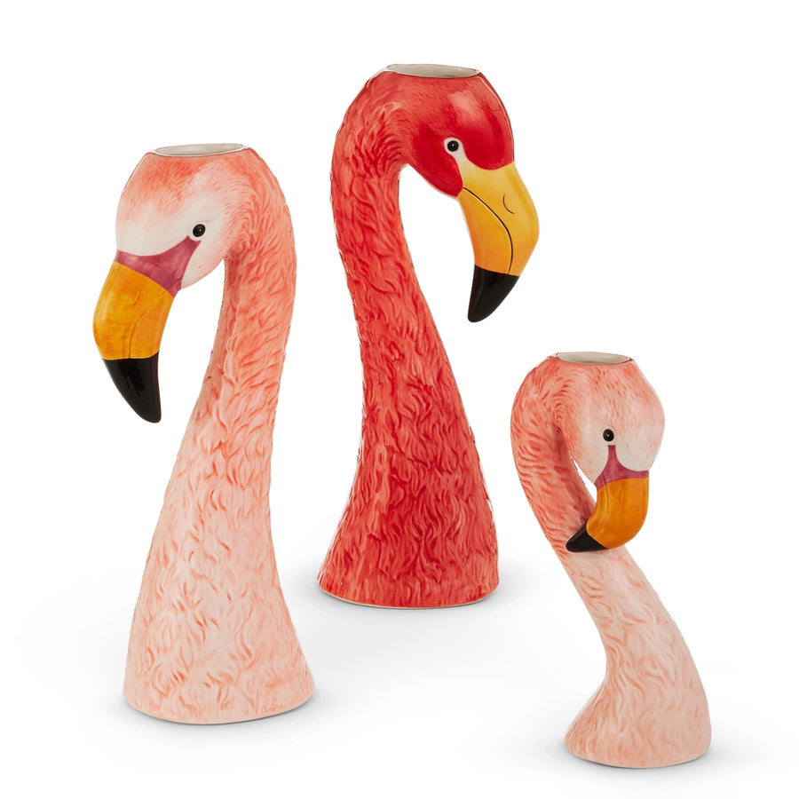 Flamingo Head Vase — Tropical Statement Planter & Vase 3 in a set