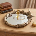 Bird on Branch Oval Mirror — Nature-Inspired Wall Accent
