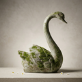 Elegant Resin Swan Figurine | 12.75" Sculptural Home Décor