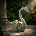 Elegant Resin Swan Figurine | 12.75" Sculptural Home Décor