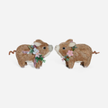 Flower Pig Figurine - Set of 2 Assorted