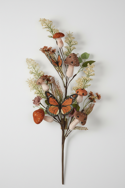 Mushroom Butterfly Floral Spray on its own — 32 inches, so you can see every stem before styling