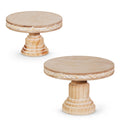 Natural Distressed Pedestals — Rustic Display Risers Set of 2