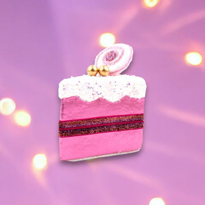 6in Pink Cake Slice Party Decoration