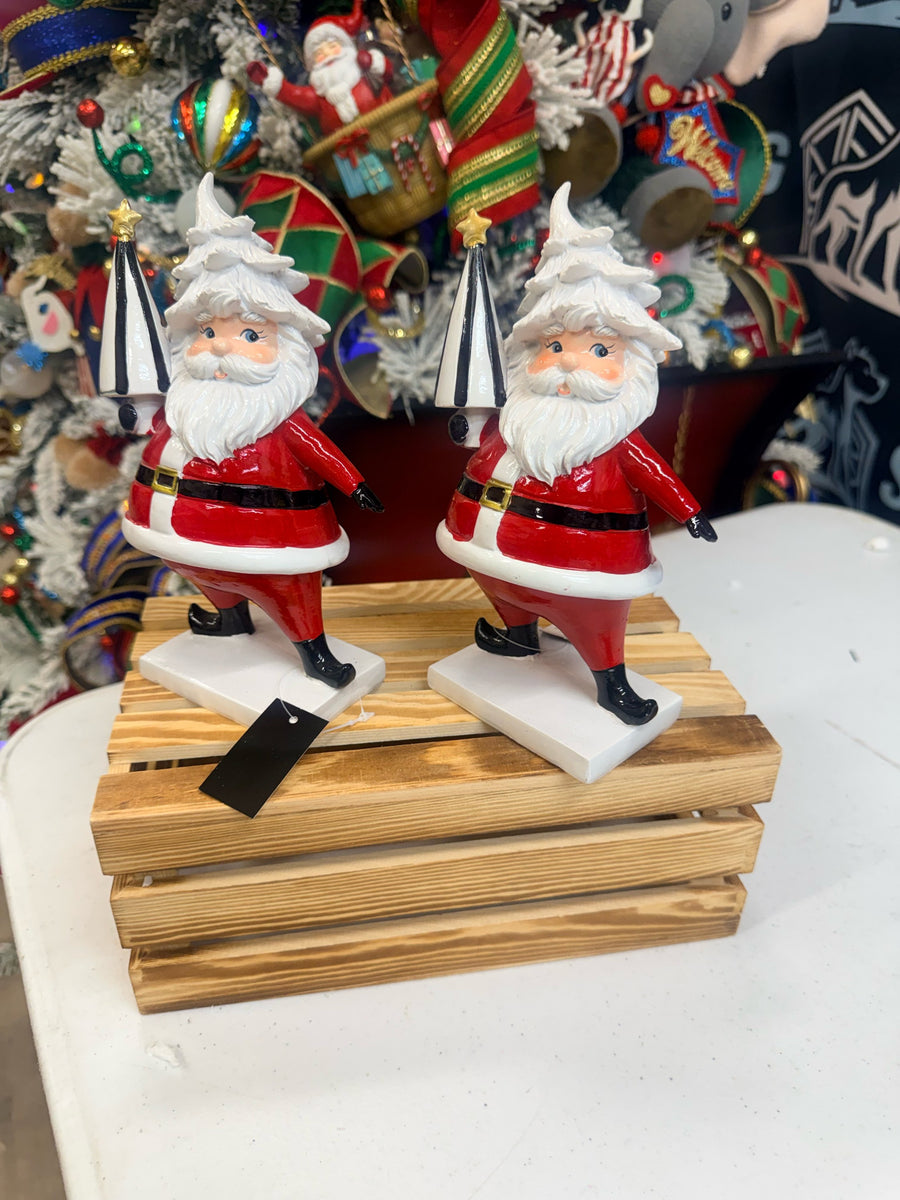 Black, white and red resin Santas K&K 56414A