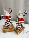 Resin Santas Standing on Ornament – Set of 2