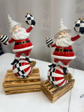 Black, white and red Santa on giant ornament K&K 56414B