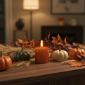 Sienna Glass 3D Flame Candle - Fall Theme