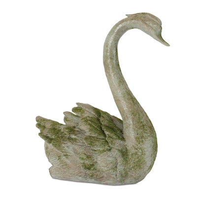 Elegant Resin Swan Figurine | 12.75" Sculptural Home Décor