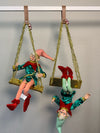Swinging Elf Pair on Gold Swings (Set of 2)