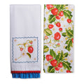 Strawberry Vine Tea Towels — 26" Set of 2 Spring Kitchen Linens
