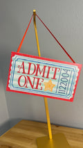 Admit One ticket Christmas ornament